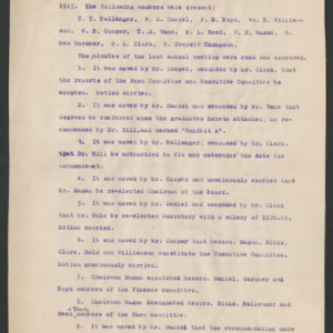 Board of Trustees Minutes, 1915 May 25