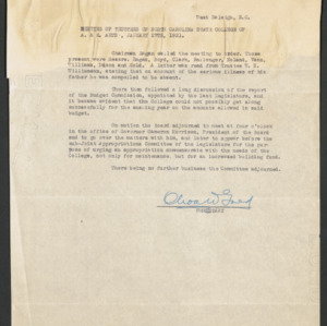 Board of Trustees Minutes, 1921 Jan 27