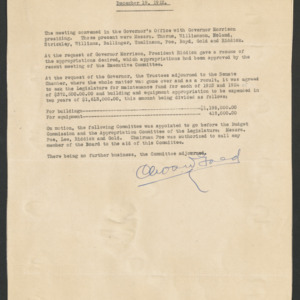 Board of Trustees Minutes, 1922 Dec 19