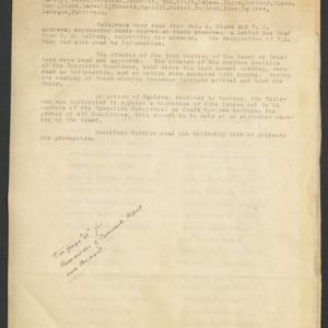 Board of Trustees Minutes, 1923 May 28