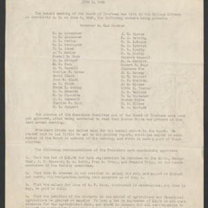Board of Trustees Minutes, 1930 June 9