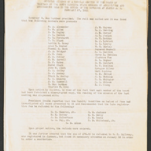 Board of Trustees Minutes, 1931 Feb 27