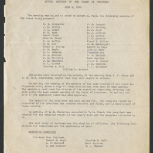 Board of Trustees Minutes, 1932 June 6