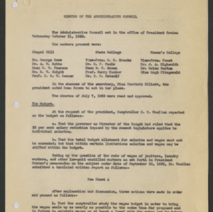John William Harrelson Records -- University of North Carolina, Consolidated, 1933-1934