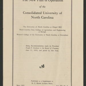 John William Harrelson Records -- University of North Carolina, Consolidated Reports, 1934-1935