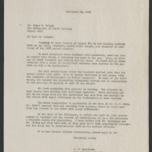 John William Harrelson Records -- University of North Carolina, Consolidated Correspondence--General, 1935-1936