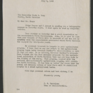 John William Harrelson Records -- Correspondence, 1936-1937