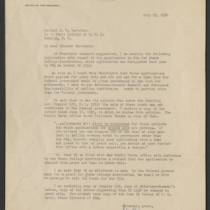 John William Harrelson Records -- University of North Carolina, Consolidated--General, 1936-1937