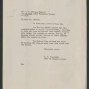 John William Harrelson Records -- Correspondence, 1938-1939
