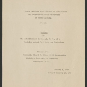 John William Harrelson Records -- Aeronautics Program, 1938-1939