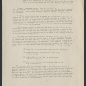John William Harrelson Records -- University of North Carolina, Consolidated--Council, 1938-1939