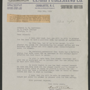 John William Harrelson Records -- Correspondence, 1941-1942