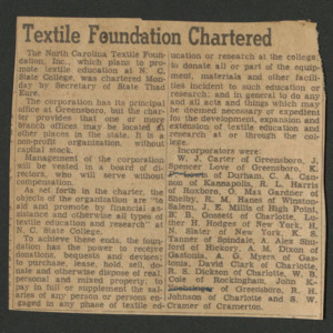 John William Harrelson Records -- Textile Foundation, 1942-1943