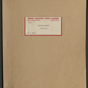 John William Harrelson Records -- Budget, 1943-1944