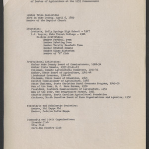 John William Harrelson Records -- Honorary Degrees, 1953