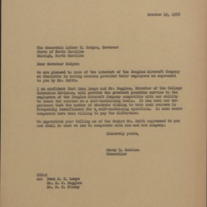 Governor Luther H. Hodges correspondence, 1956