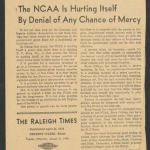 Carey Hoyt Bostian -- Athletics Department, 1958