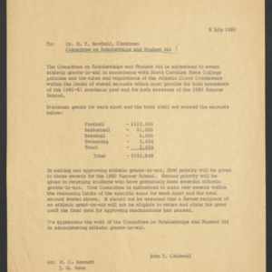 John Tyler Caldwell -- Committee: Scholarships and student aid, 1960-1961
