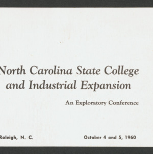 John Tyler Caldwell -- Conferences on campus, 1960-1961