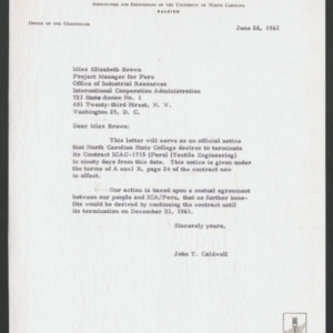 John Tyler Caldwell -- International Cooperation Administration, 1960-1961