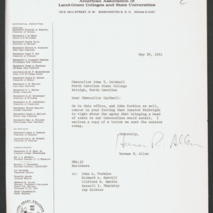 John Tyler Caldwell -- Land-Grant Association: Executive Committee, 1960-1961