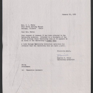 John Tyler Caldwell Records -- Archives and archivist, 1971-1972