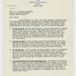 Letter from Clifford K. Beck to Col. J. W. Harrelson, June 24, 1950