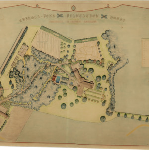 Map of Chinqua-Penn Plantation House, Operated by the University of North Carolina at Greensboro, circa 1965