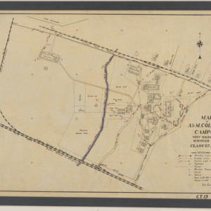 Map of A&M College Campus, Surveyed by Class of 1907 Civil Engineering Division, 1906 -- Survey Map