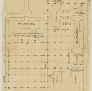 North Carolina State College Map, Near Patterson, Ricks, and Daniels Halls, 1935 -- Survey Map