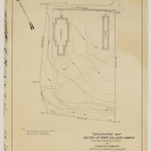 Topographic Map of State College Campus Near Thompson Theatre by Students in Forestry, 1937 -- Topographic Map
