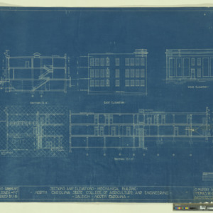 Mechanical Building (Page Hall) -- Sections and elevations