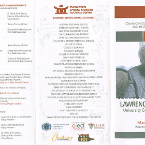 African American Cultural Center Records -- Lawerence M. Clark, University Community Dinner program, March 21, 2013