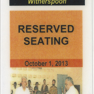 African American Cultural Center Records -- "Opening Doors" Reserved Seating ticket, October 1, 2013