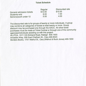 Thirteenth Annual Martin Luther King, Jr. Cultural Festival "I Have a Dream" Ticket Schedule flier, January 24, 1998