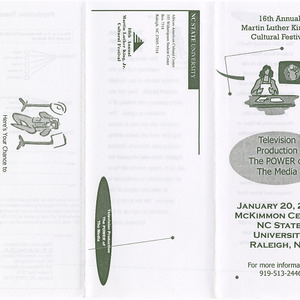 Sixteenth Annual Martin Luther King, Jr. Cultural Festival "Television Production" Program pamphlet, January 20, 2001