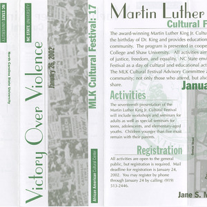 Seventeenth Annual Martin Luther King, Jr. Cultural Festival pamphlet, January 26, 2002