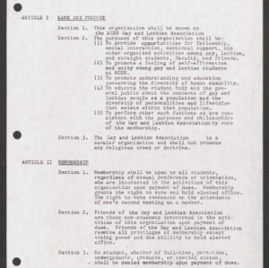 NCSU Gay and Lesbian Association Constitution, January 1984