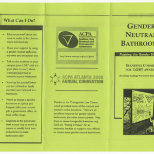 Gender Neutral Bathrooms Initiative Brochure, 2007