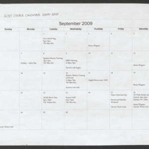 GLBT Center Calendars, September 2009-May 2012