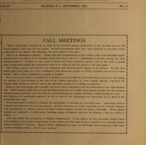 Alumni News, Vol. 6 No. 11, September 1923