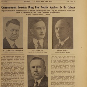 Alumni News, Vol. 8 Nos. 6 and 7, April and May 1925
