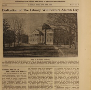 Alumni News, Vol. 9 No. 7 and 8, April and May 1926