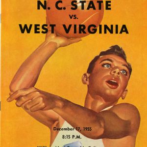 Program, Men's basketball, North Carolina State versus West Virginia, 17 December 1955