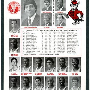 Roster, Men's basketball, North Carolina State, 1983-84 season