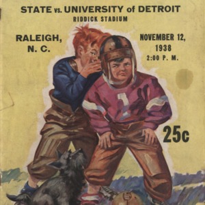 Program, Football, North Carolina State versus Detroit, 12 November 1938