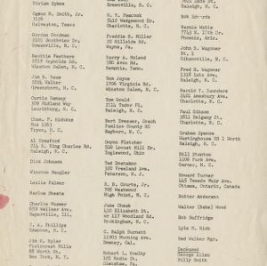 Team Roster, Football, North Carolina State, 1946