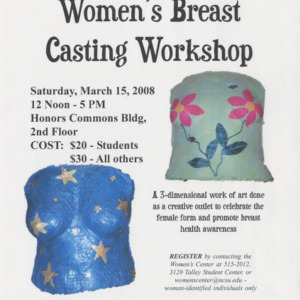 Women's Breast Casting Workshop 2008 flyer