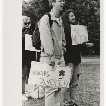 Students attending anti-hate rally