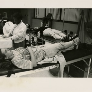 Students at blood drive